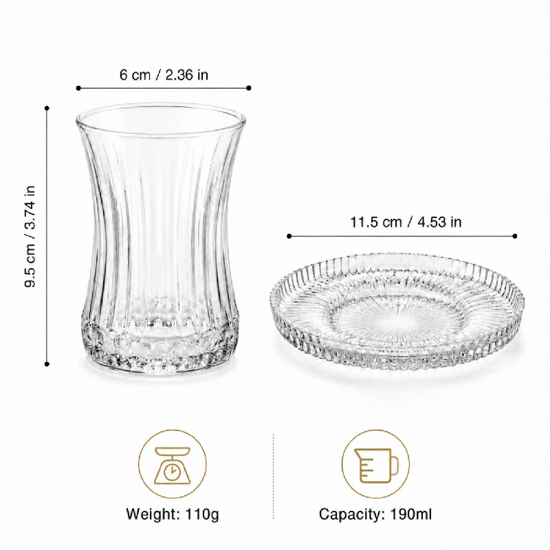 2-Piece Vintage Vertical Strip - Espresso Shot Glass recension och pris